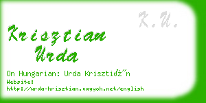 krisztian urda business card